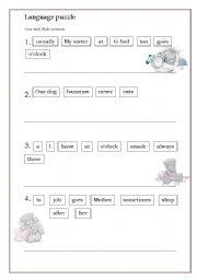 English Worksheet: Language puzzle