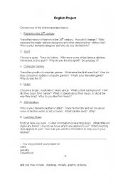 English worksheet: Project work 