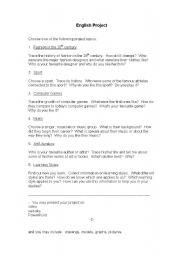 English Worksheet: Project work 