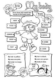 English Worksheet: My body