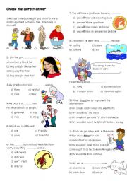 English Worksheet: revision test for 7th grades