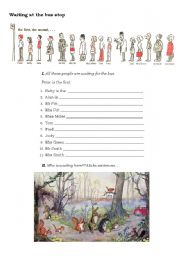 English Worksheet: Waiting at the bus stop