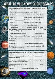 English Worksheet: What Do You Know About Space?