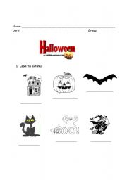 English worksheet: Halloween activity for kids