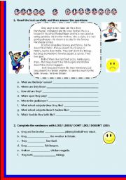 English Worksheet: Likes and Dislikes