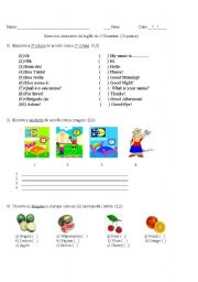 English worksheet: Tests of English.