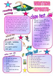 English Worksheet: WRITING ABOUT SPORTS