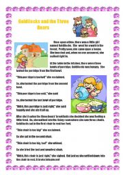 English Worksheet: GOLDILOCKS (Part 2)