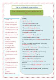 verbs +object +prepositions