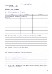 English Worksheet: Apocalypse Now