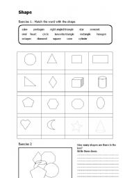 English worksheet: Shape