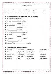 English worksheet: everyday actions