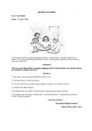 English Worksheet: Writing Assessment