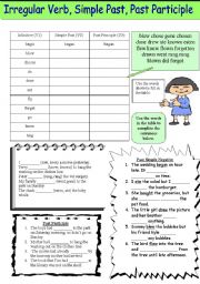 English Worksheet: Irregular Verb, Simple Past, Past Participle 