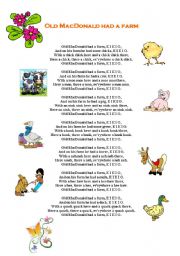English Worksheet: Old McDonald Had a Farm
