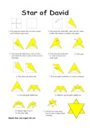 English Worksheet: Star of David reading and origami