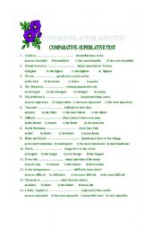 English Worksheet: comparative and superlative