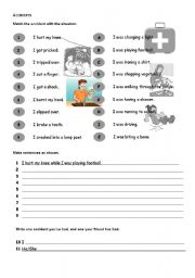 English worksheet: Accidents