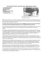 English Worksheet: Bloody Sunday press article