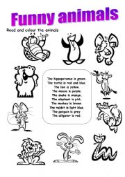 English Worksheet: Funny animals