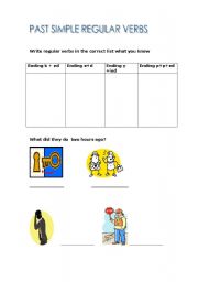 English worksheet: regular verbs 