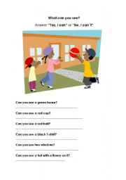 English Worksheet: What can you see?