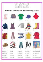 English Worksheet: Clothes