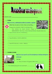 English Worksheet: London webquest