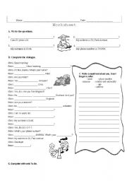 English Worksheet: Personal Identification, To Be, Nationalities