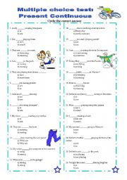 Present Continuous- a test