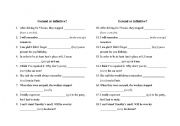 English Worksheet: Gerund or infinitive