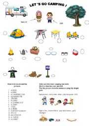 English Worksheet: lets go camping !