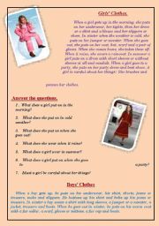 English Worksheet: clothes