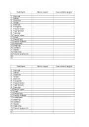English Worksheet: Magnet Table