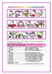 What was Hello Kitty doing while her grandfather was sleeping?