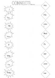 English worksheet: Connect pronouns