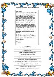 English Worksheet: Reading