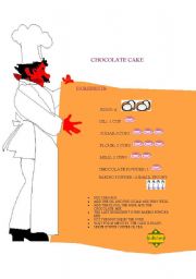 English Worksheet: chocolate cake