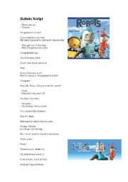 English Worksheet: Robots Script Comprehension