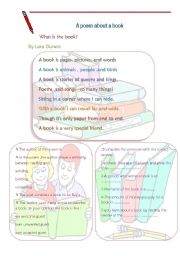 English worksheet: poem a bout a book