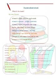 English Worksheet: poem a bout a book