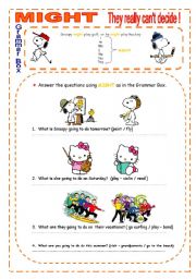 English Worksheet: MIGHT - SHORT ACTIVITY 