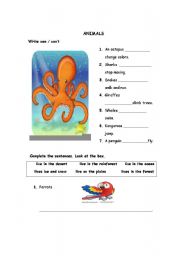 English worksheet: ANIMALS