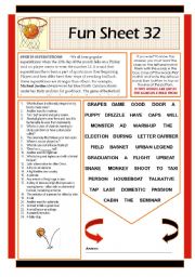 English Worksheet: Fun Sheet 32