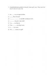 English Worksheet: has/have got, to be
