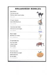 English worksheet: Halloween Riddles