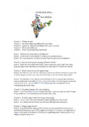 English Worksheet: INCREDIBLE INDIA