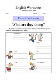 English Worksheet: Present Continuous