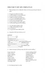 English Worksheet: Song Welcome to my life by Simple Plan