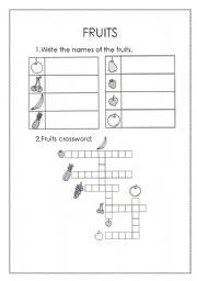 English worksheet: Fruits